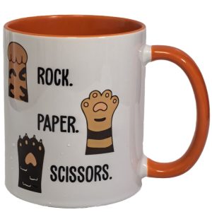 Dog Rock Paper Scissors Ceramic coffee mug